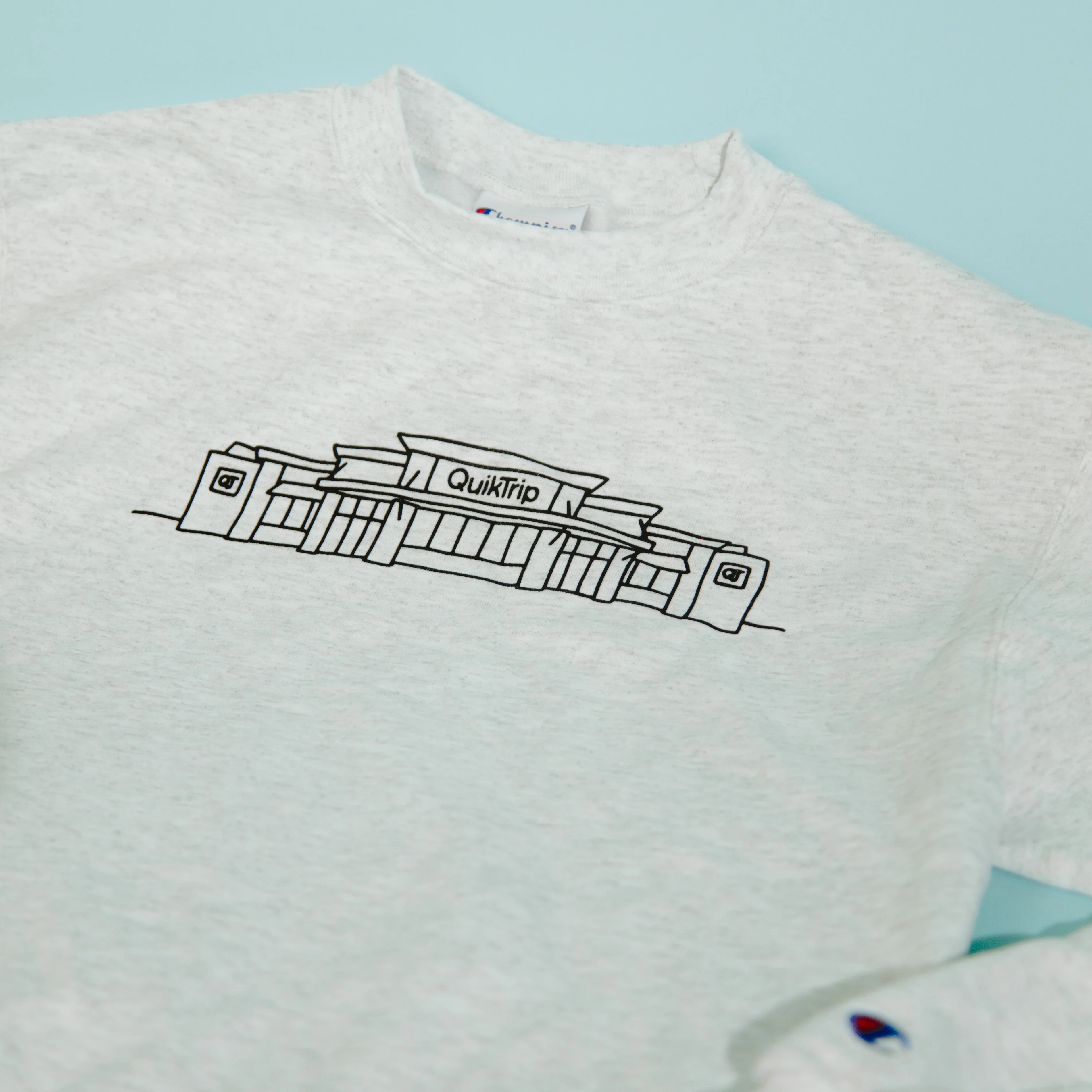 QuikTrip Gray Champion Crewneck Sweatshirt - Image 3